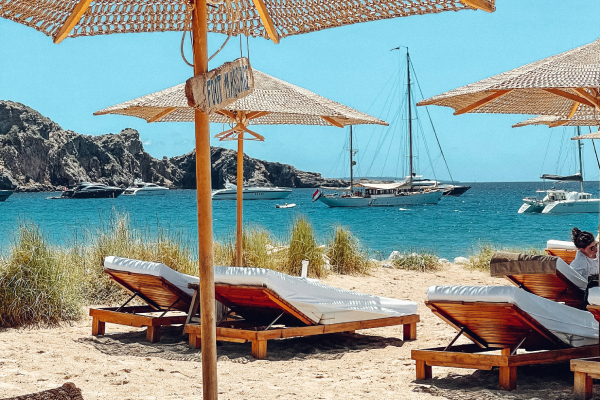 Beach club in Ibiza.
