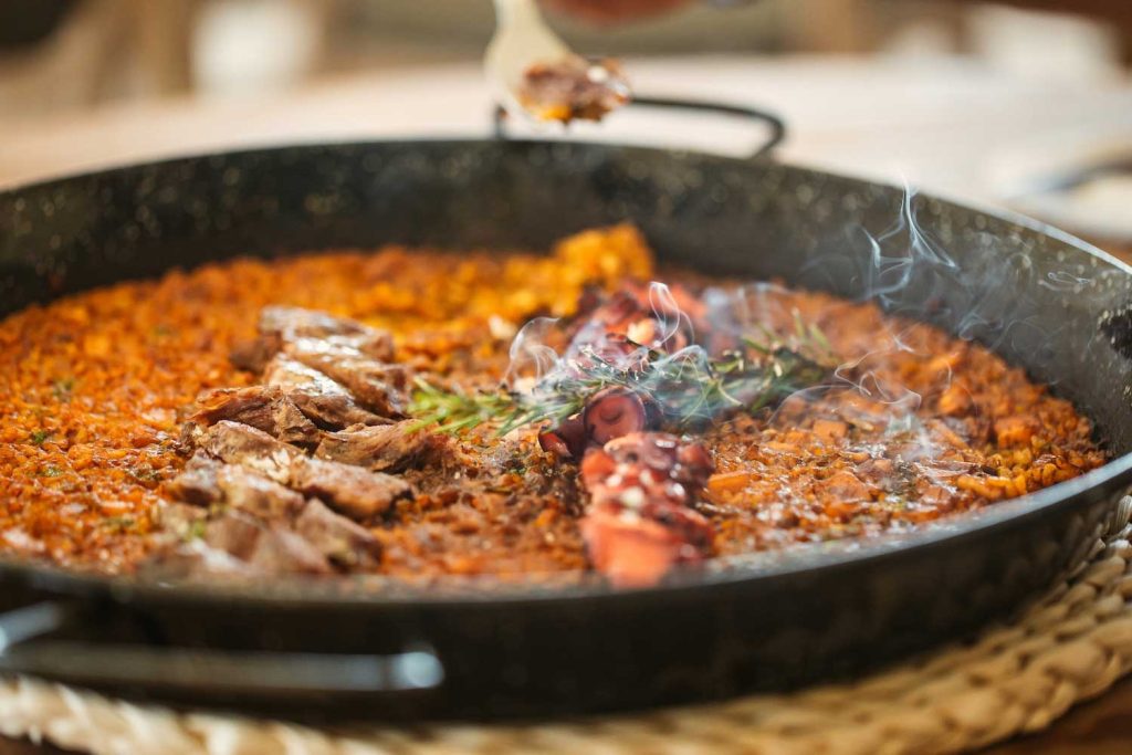 Paella at UM BEACHE HOUSE Portals in Mallorca.